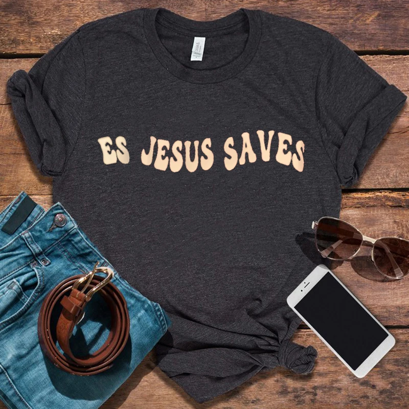 

Jesus Saves Graphic T Shirts Jesus Gift Christian Gift Clothing Men Gothic Woman Tshirts Thanksgiving Dinner Plus Fashion Print