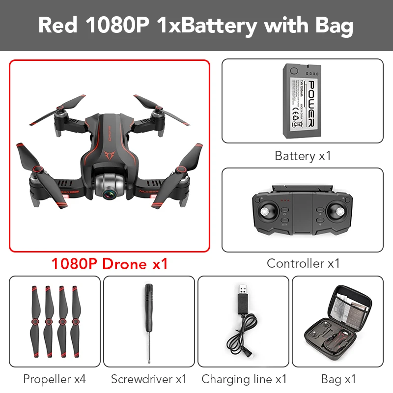 Red 1080p 1B withBag FUNSKY S20 wifi FPV с 4 K/1080 P HD камерой 18 минут время полета Интеллектуальный складной Радиоуправляемый Дрон Квадрокоптер - Цвет: Red 1080p 1B withBag