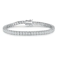 100 s925 sterling silver high end princess 4mm cz zircon square bracelet ins design temperament tennis bracelet ladies jewelry