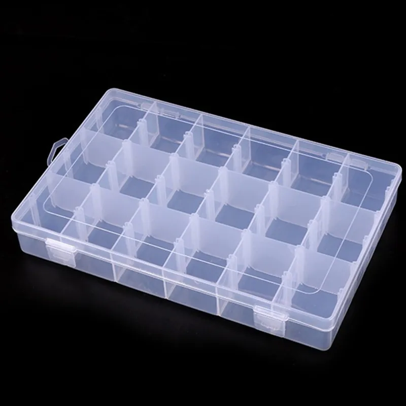 

Large 18 Grids Adjustable Plastic Jewelry Beads Storage Box Case Container Organize For Craft Jewelry Display Boxs Supplies