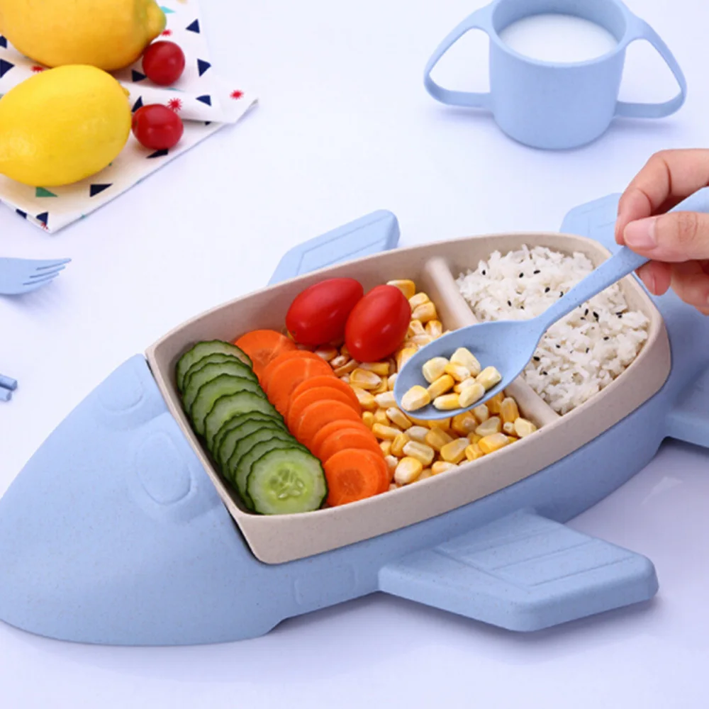 2019 новый в форме самолета столовая посуда бамбуковое волокно детская тарелка