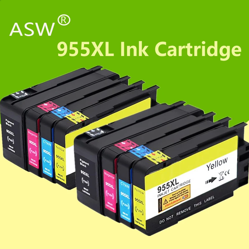 ASW 8PK 955 XL совместимый чернильный картридж 955XL для HP OfficeJet Pro 7720 7740 8710 8715 8720 8730 8740 8210