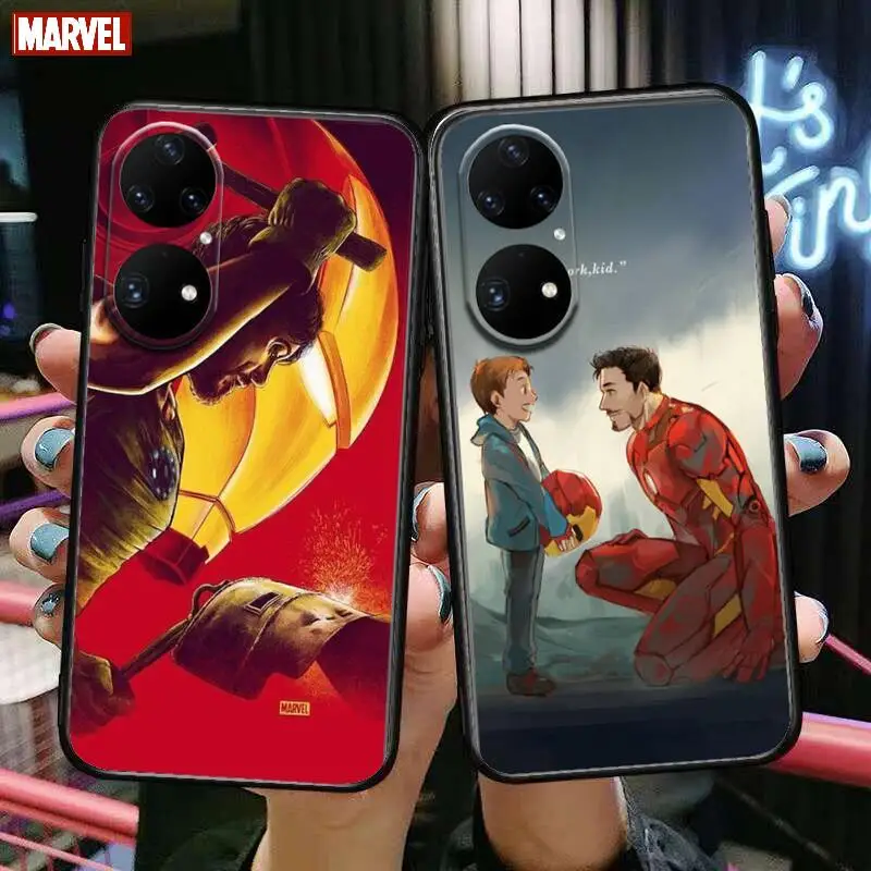 

Marvel Iron Man Phone Case For Huawei p50 P40 p30 P20 10 9 8 Lite E Pro Plus Black Etui Coque Painting Hoesjes comic fas