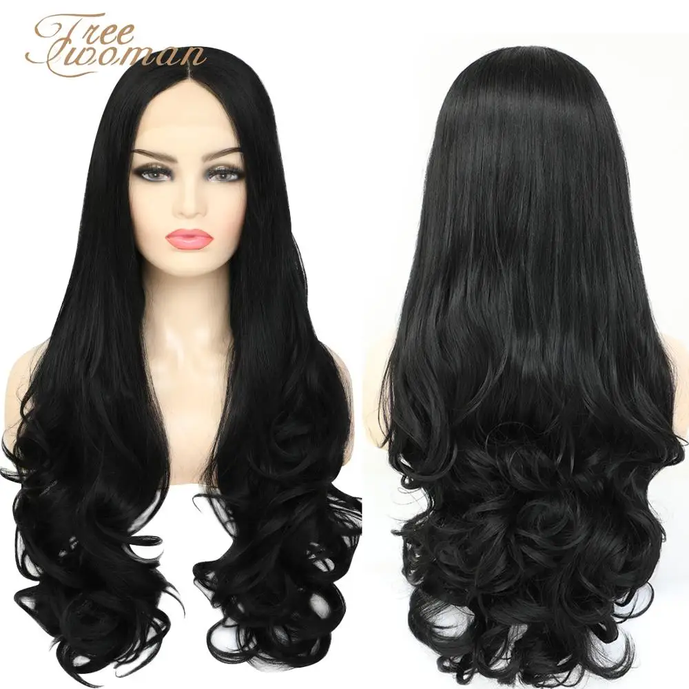 

FREEWOMAN 613 Synthetic Lace Front Wig Long Wavy Wig Blonde Ombre Wigs with Dark Roots Full Synthetic Wig Natural Hairline