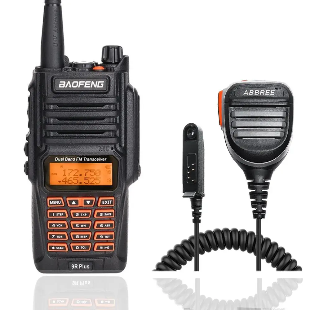 Baofeng UV-9R Plus IP68Waterproof Walkie Talkie 10W 10KM AR-780 Speaker Powerful CB Radio VHF/UHF Portable Ham UV9R hunting