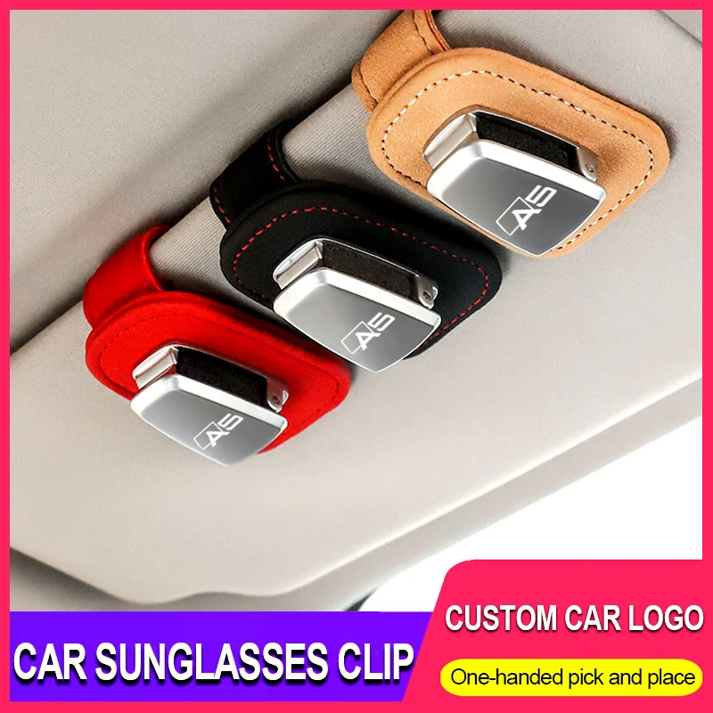 

Car Eyeglass Holder Glasses Case Storage Clip Sunglasses Holder For Audi A5 Sportback Coupe B8 B9 Car Accessories