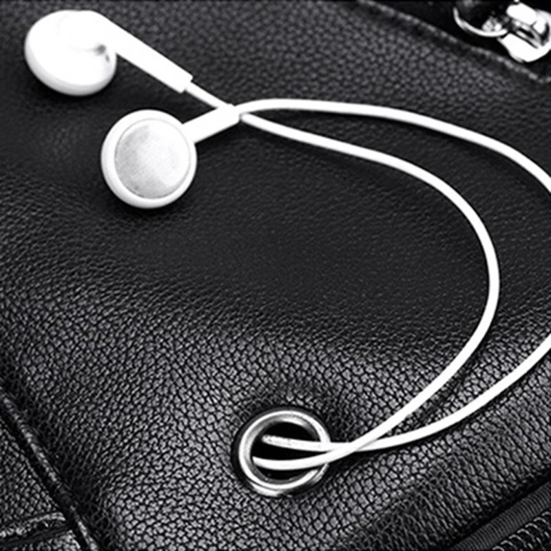 

High Quality Waterproof PU Leather Bag With USB Charging Port Computer Outdoor Bags Women Men Travel Bag PU Leather Sports Bag