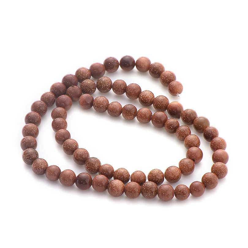 golden sand stone Натуральный Камень Бисер для изготовления ювелирных изделий браслет Цепочки и ожерелья тигровый глаз и лавовый камень Свободные Круглые бусины Diy аксессуары для рукоделия - Цвет: golden sand stone
