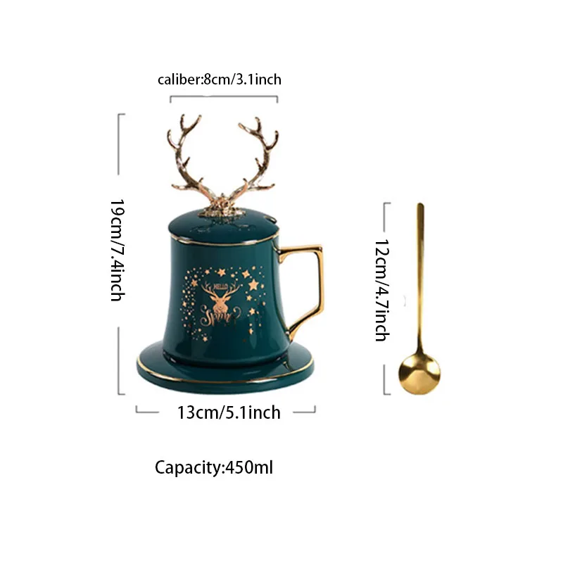 2021 new arrival mug coffee cup antlers christmas cup featured mobile phone holder water cup exquisite christmas gift free global shipping