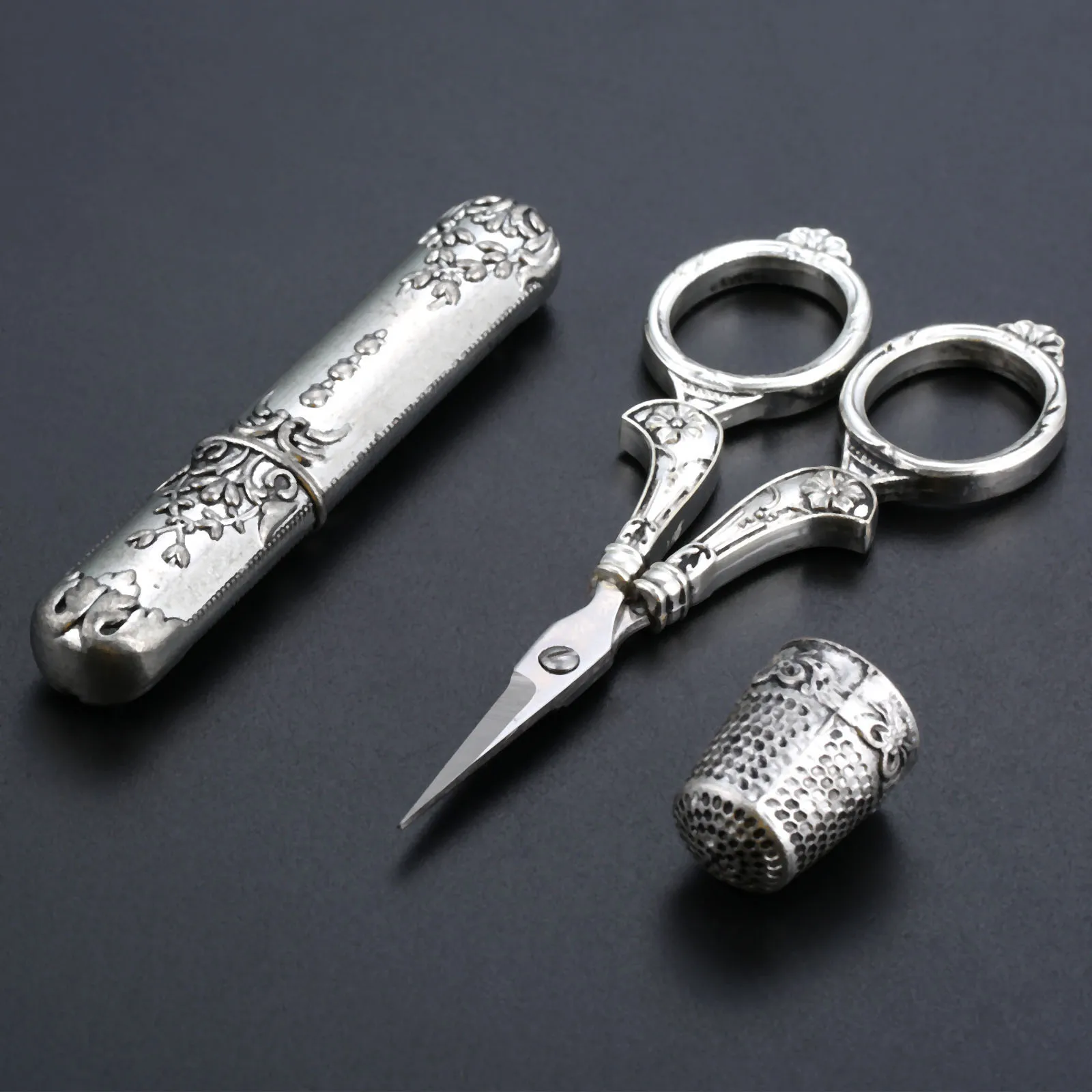 3 предмета в комплекте швейный набор инструментов Винтаж ножницы наперсток для