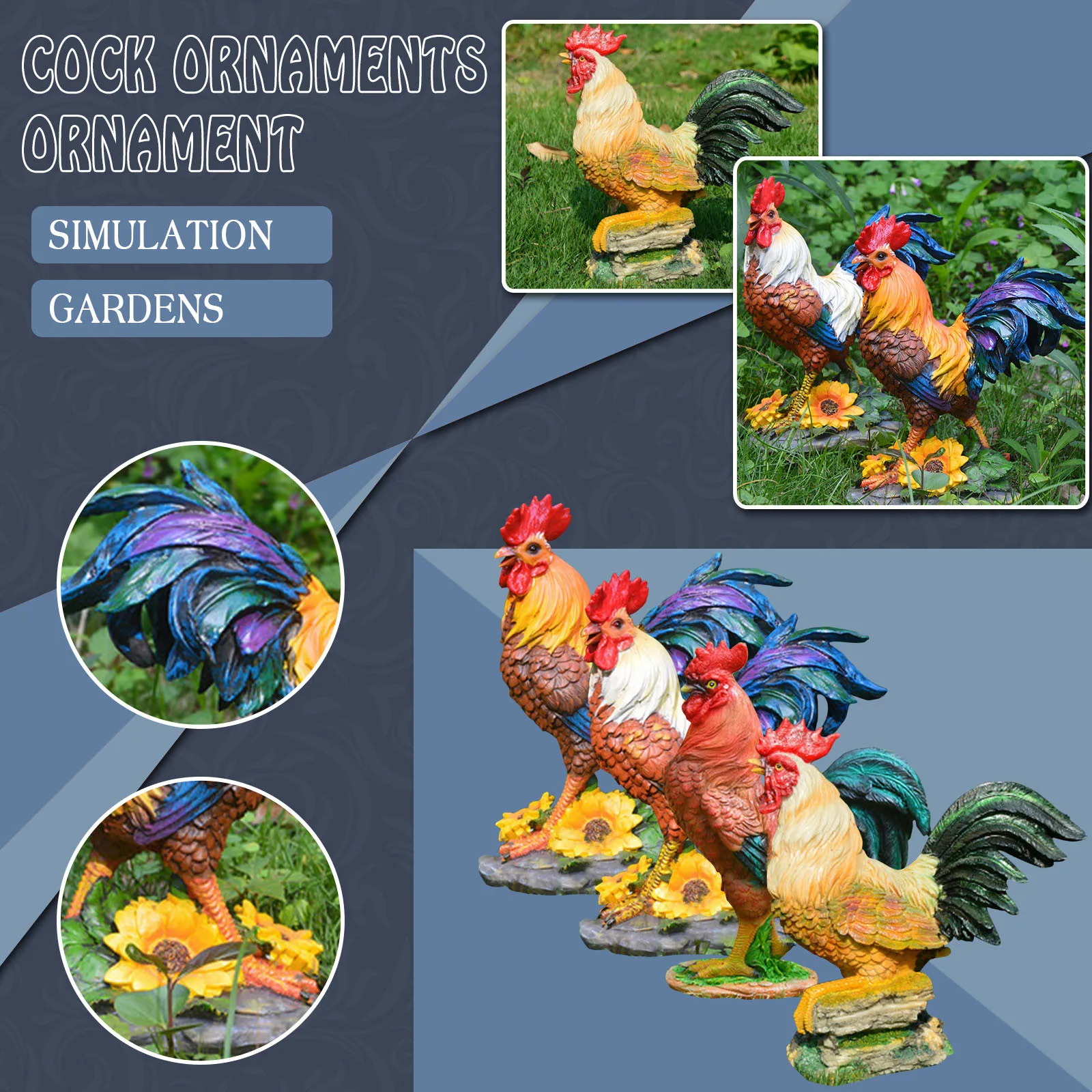 Мельница для сада петух украшение фермы заглушка двора керамика курица птица