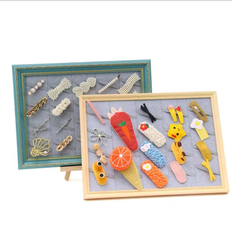 Вельветовая деревянная подставка для демонстрации колец и сережек хранения