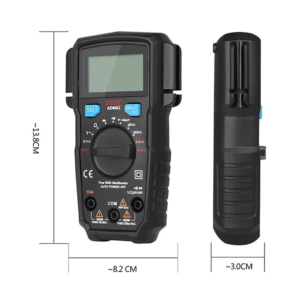 Mini Automotive Range 6000 Counts RMS Ammeter Voltmeter Ohm Tester Multimeter true rms AC / DC Current Voltage | Инструменты