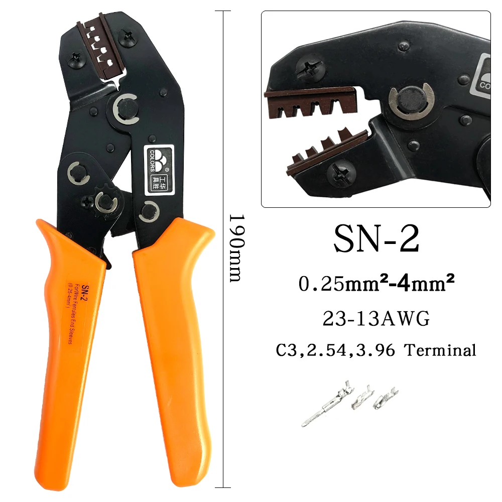 Цвета SN 2 обжимные плоскогубцы C3 54 3 96 для обжима контактов емкость 0 5 6.0mm ² AWG 23 10