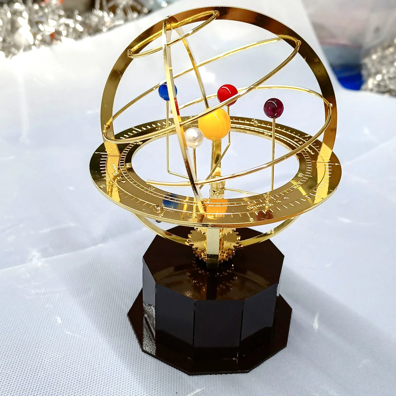 

Solar System Ball 3d Metal Model Grand Orrery Model Miniatures Ornament Solar System Planets Model Home Desktop Decor Gift