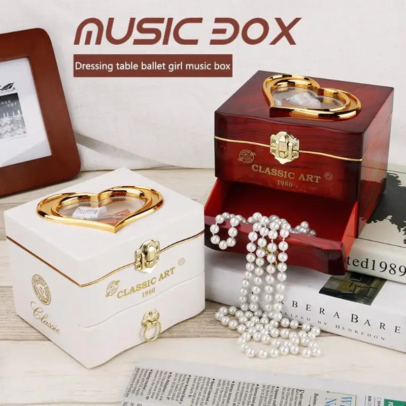 Классическая вращающаяся музыкальная шкатулка танцовщицы балерины пианино