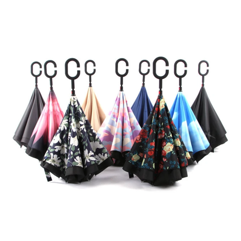 Зонты с длинной ручкой селфи-подставка внутри защита от дождя и ветра складной