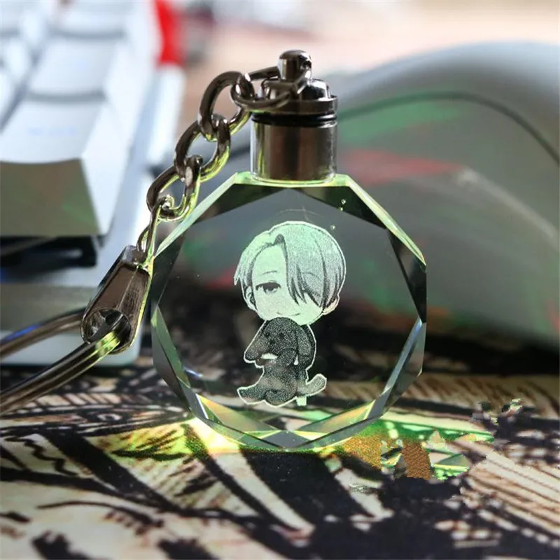 Аниме YURI! На льду косплей светодиодный брелок Victor Nikiforov хрустальный светильник