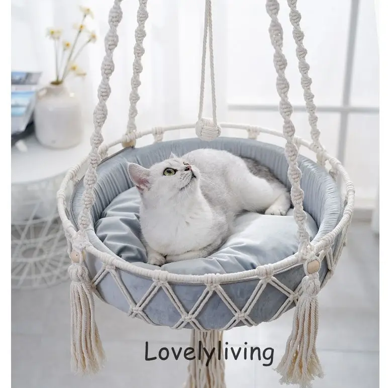 

Big 40x120cm Cat Hammock Window Macrame Cute Pet Cat Beds Cat House Tent Kitten Cat Accessories with Cat Toys Collars Balls