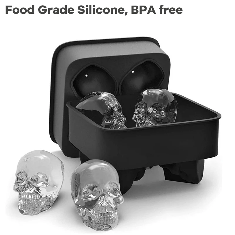 1 шт. формователь кубиков льда DIY креатив силикагель пистолет пули череп Форма