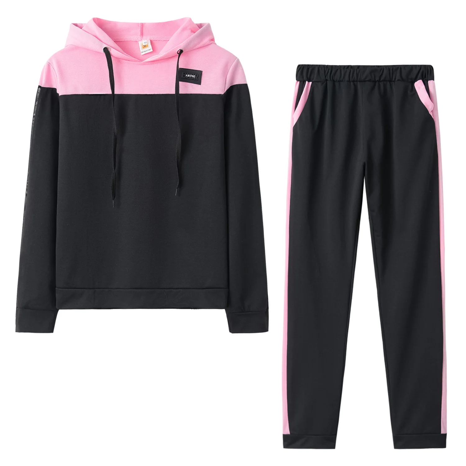 

Two-piece Set of Autumn Women's Clothing with Mesh Stitching Sweater