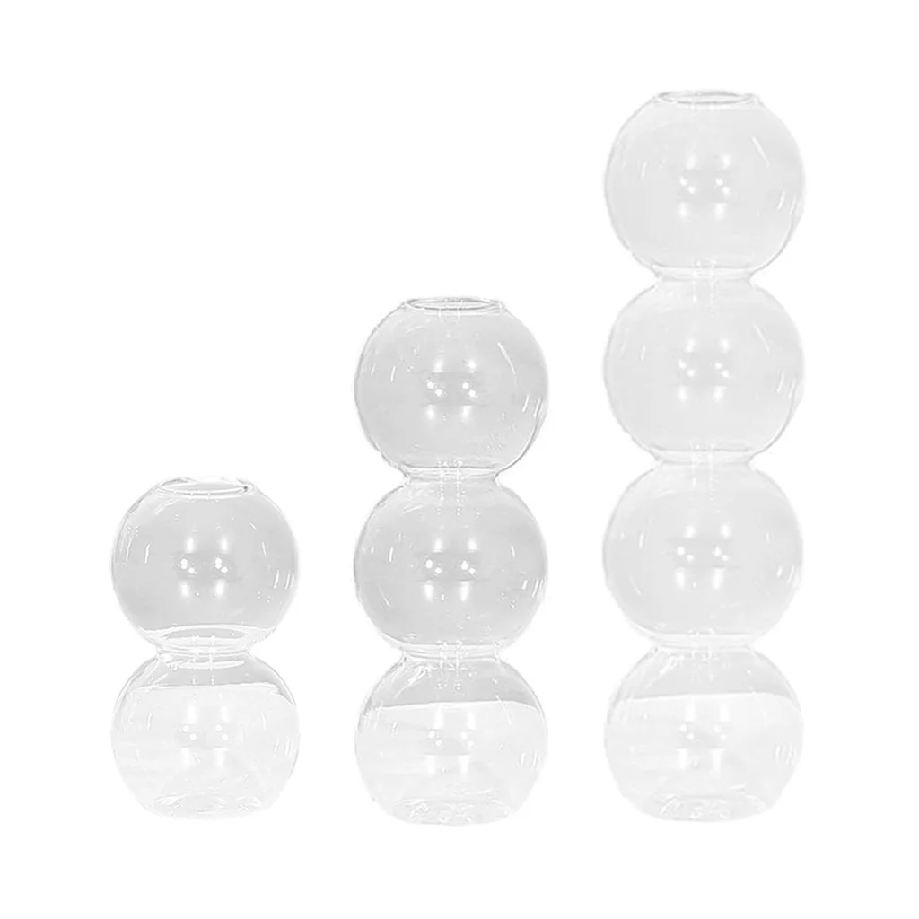 

3x Nordic Style Glass Bubble Flower Vase Greenplant Glass Planter Home Decor