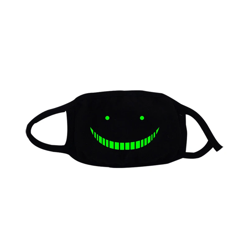 

Cosplay Cotton Funny Washable Luminous Dustproof Face Mouth Mask Cartoon Face Reusable Fabric Halloween christmas Party Mask