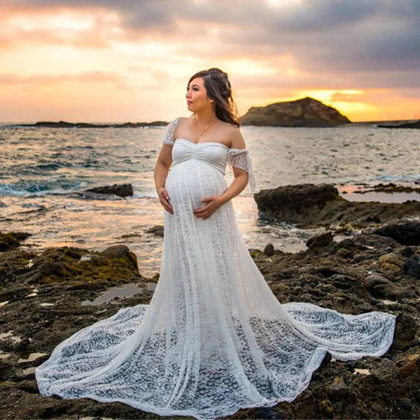 Новые кружевные платья для беременных Elegence платье длинное фотосъемки женщин