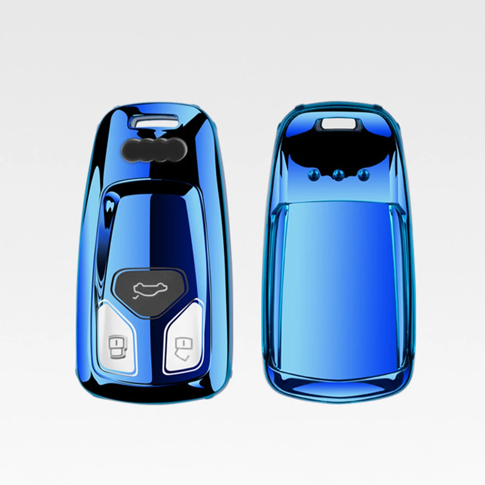

Car Key Cover For Audi A4L A4 B9 Q5 Q7 TT TTS TFSI A5 S5 8S 2016 2017 NEW 2019 Ring Car Remote Key Fob Shell Cover Case Protect