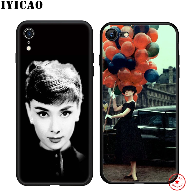 IYICAO Audrey Hepburn Soft Phone Case for iPhone 11 Pro XR X XS Max 6 6S 7 8 Plus 5 5S SE Silicone TPU |