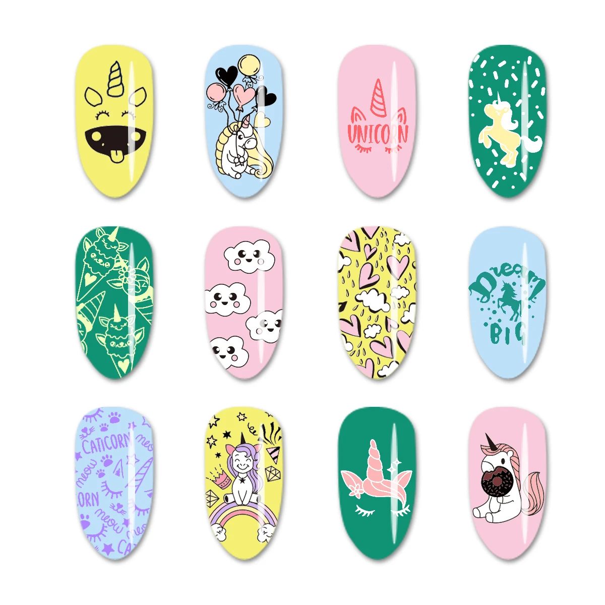 BEAUTYBIGBANG Unicorn Pattern Nail Stamping Plates Stainless Steel Stencil for Art Templates Manicure | Красота и здоровье