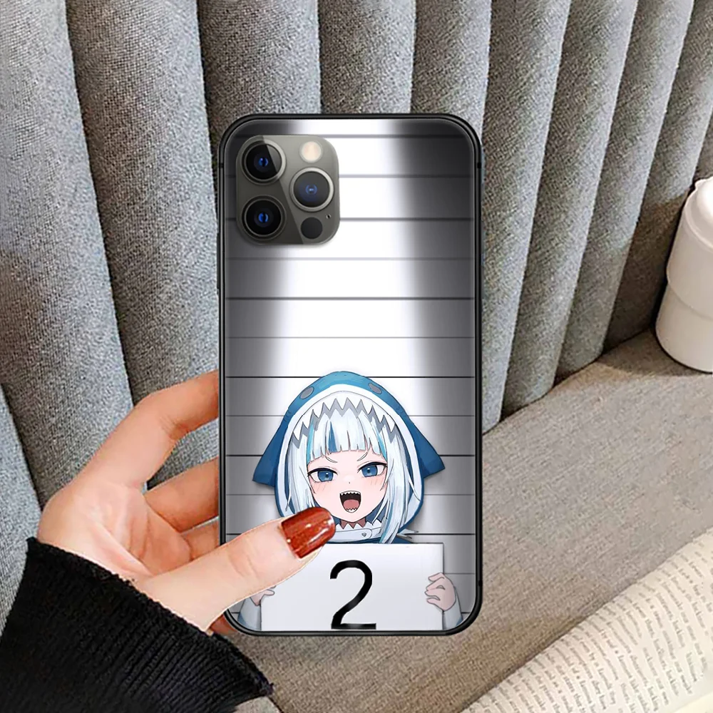 

Hololive Girl Gawr Gura Phone Case cover For iphone 5 5S 6 6S PLUS 7 8 11 12 mini X XR XS PRO SE 2020 MAX black shell silicone