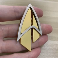 admiral jl picard pin the next generation communicator gold pin brooches badge star accessories trek badge metal