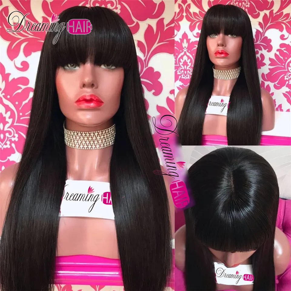 180% парик из человеческих волос на сетке спереди бразильский прямой