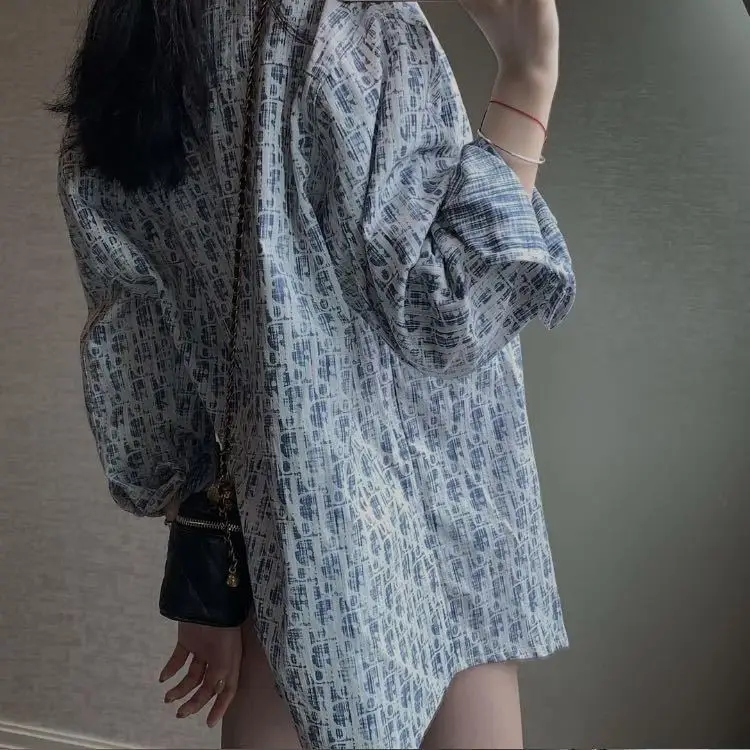 

2020 early autumn series new long sleeve shirt net red same letter versatile Print Shirt cardigan female student