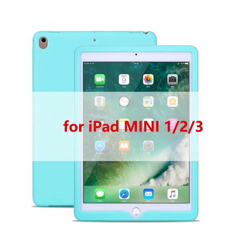 mini 1 2 3 g Tablet Silicone Case for iPad 9.7 Air 2 Case Soft Shockproof 360° Protection Back Shell Cover for iPad mini 2 3 4 Case - Цвет: mini 1 2 3 g