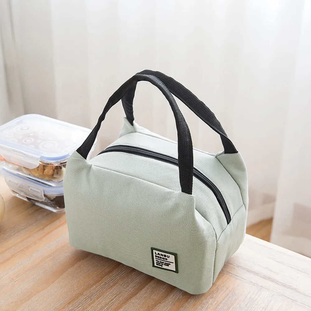 Портативная сумка для ланча женщин и мужчин изолированная холодная холщовая