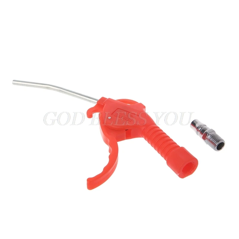 

Spring Loaded Trigger Bent Tube Nozzle Red Air Blow Dust Cleaner w/ Adapter Drop Shipping