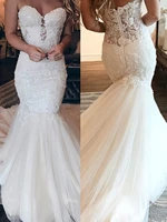 african sweetheart lace mermaid wedding dresses count train custom made vestidos appliques bridal gown