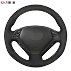 DIY ручной работы черная замша чехол рулевого колеса автомобиля для Infiniti G G25 G35 G37 EX EX35 EX37 Q Q40 Q60 QX50 (по ТИХООКЕАНСКОМУ летнему времени США)
