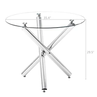 hot sales in stock 909075cm round glass dining table