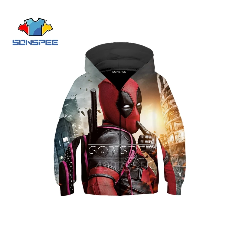 SONSPEE/толстовка с 3D принтом Дэдпул супергероев Marvel 2; повседневные толстовки для мальчиков и девочек-подростков; уличная толстовка с капюшоном; забавная одежда; Z15 - Цвет: 15