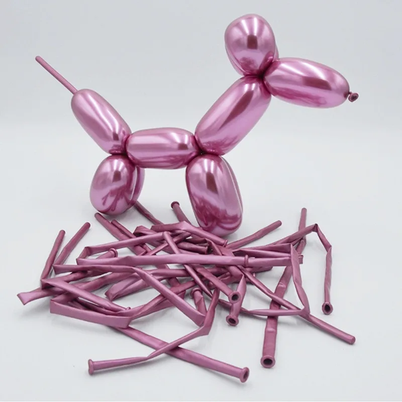 100 шт. металлические Волшебные Длинные Воздушные шары в полоску на день рождения