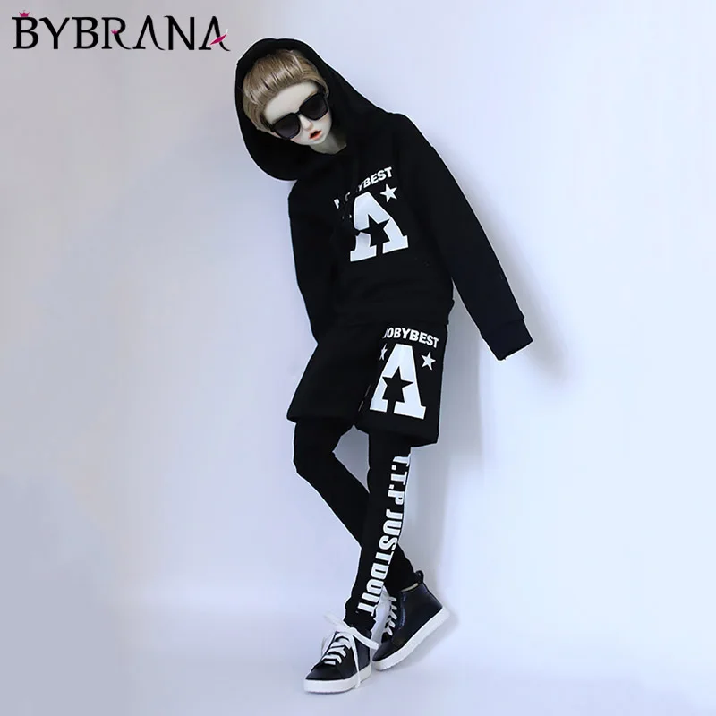 Одежда для кукол Bybrana 1/3 1/4 BJD черная рубашка с принтом + повседневные брюки|Куклы| |