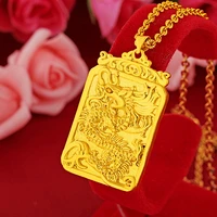 dragon pendant chain men hip hop yellow gold filled classic male jewelry gift