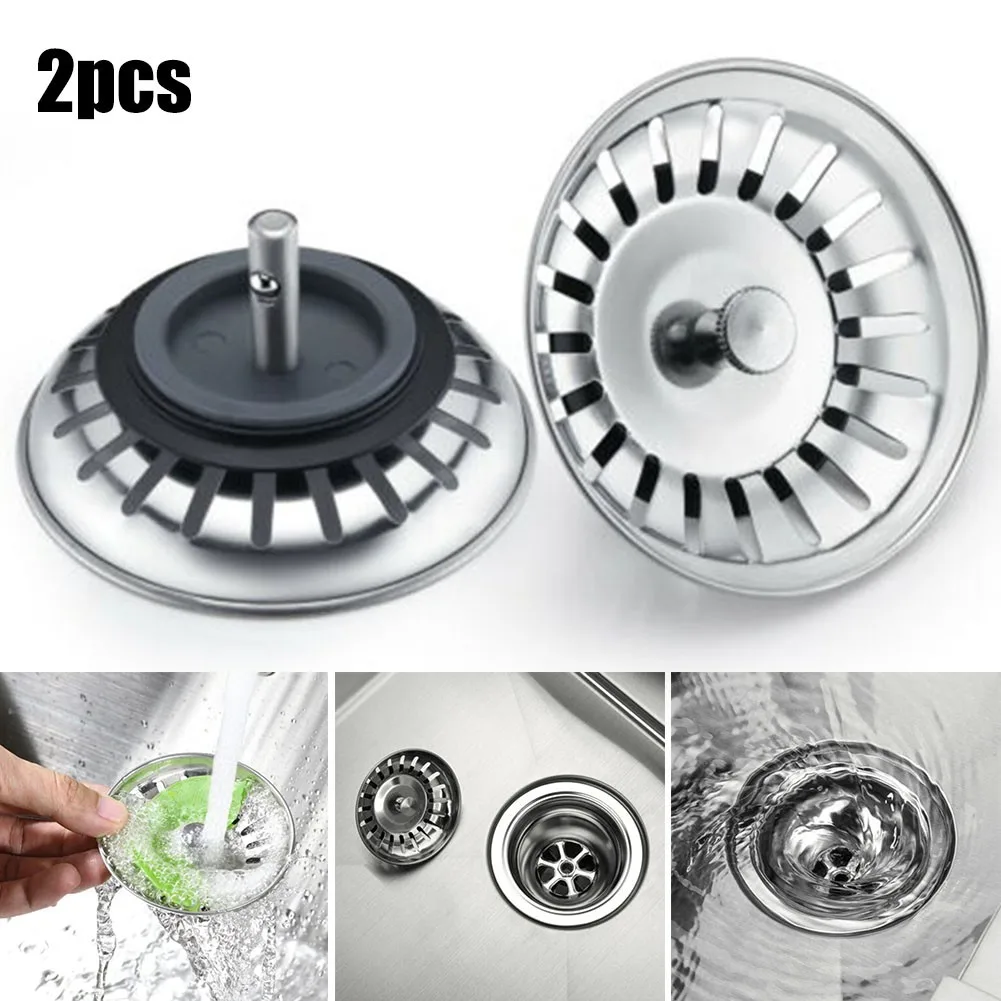 

Universal Strainer Waste Plug Stainless Steel Kitchen Sink Strainer Stopper Waste Plug Sink Filte Bathroom Hair Catcher
