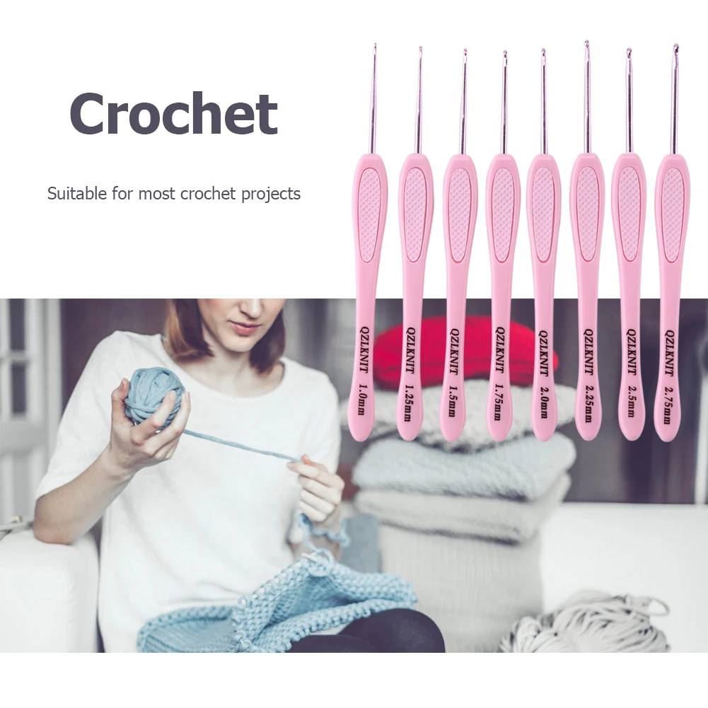 8 шт./компл. набор разноцветных пластиковых алюминиевых крючков для вязания
