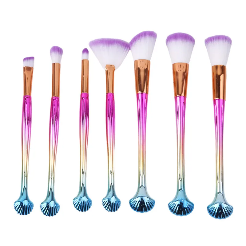 

7 Pieces/set Unicorn Makeup Brushes Diamond Makeup Utensil Soft High Quality Fiber Hair Brush Comfortable Portable Easy To Clean