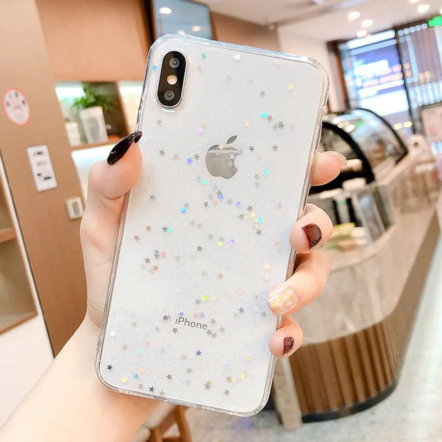 SJ6300TR Lovebay чехол для телефона для iPhone 11, 6, 6 S, 7, 8 Plus, X, XR, XS, 11Pro, Max, гальваническое покрытие, звездная волна, прозрачный мягкий ТПУ чехол для iPhone X - Цвет: SJ6300TR