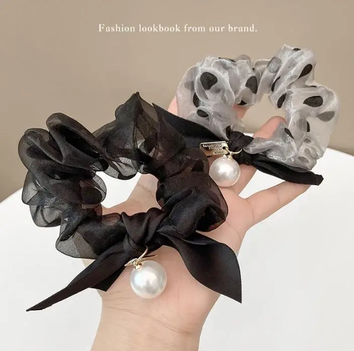 

Корейская версия женских веревок в горошек, ювелирные изделия, французская Цветочная завязка, Женская веревка для волос